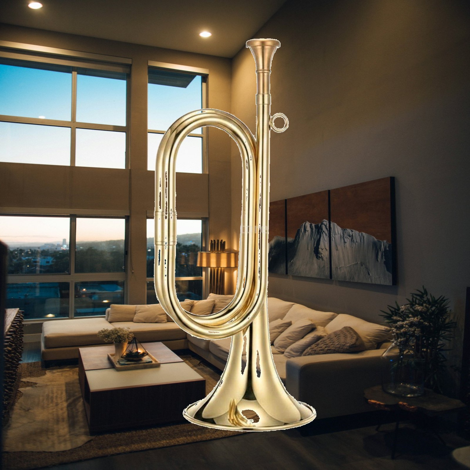 Musical Instrument Bugle - Mosiężny, przenośny instrument muzyczny – trąbka
