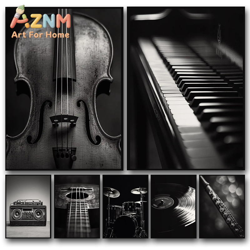 Picture Of Musical Instrument - Klasyczne plakaty fotograficzne z instrumentami muzycznymi,