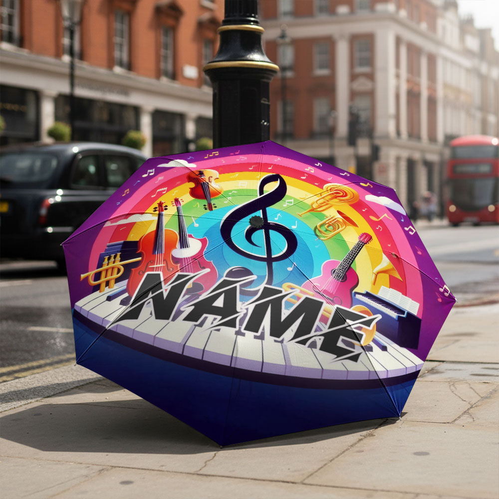 Musical Instrument And Names - Parasol z personalizowanym imieniem, parasol w