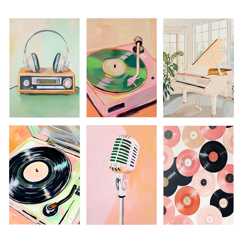 (Bez ramy) Retro Plakat Muzycz – Picture Of Musical Instrument recenzja i cena